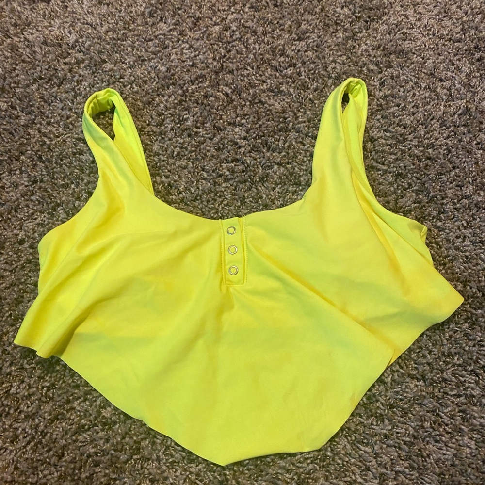 No Boundaries Yellow Asymmetrical Crop Bikini